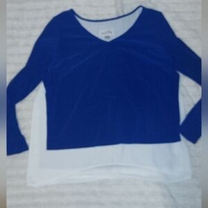 Joseph Ribkoff Blue and White Long Sleeve Blouse